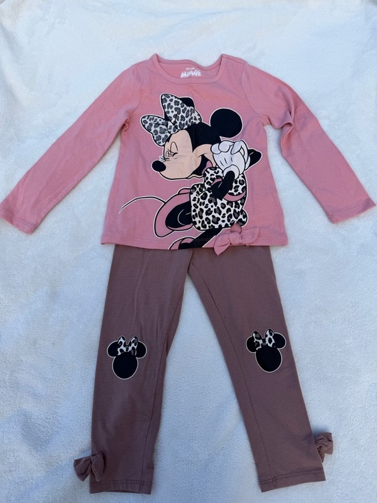 DISNER Jr MINNIE Other - Disney Pink and Mauve Minnie Mouse Leopard-Matching Set Size 4